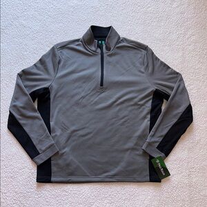 Men's Gray and Black Quarter-Zip Jacket pullover